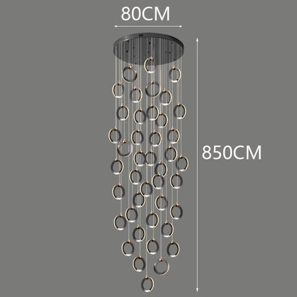 Suspension LED moderne en aluminium, éclairage d’intérieur chaleureux pour salon et escaliers
