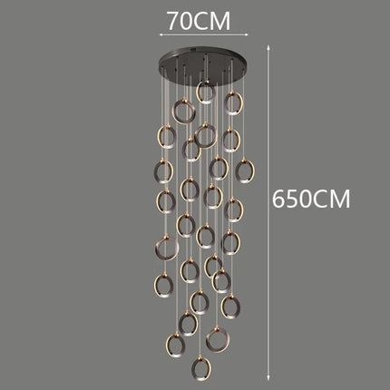 Suspension LED moderne en aluminium, éclairage d’intérieur chaleureux pour salon et escaliers