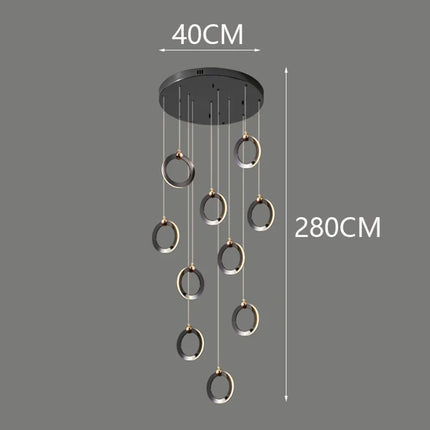 Suspension LED moderne en aluminium, éclairage d’intérieur chaleureux pour salon et escaliers