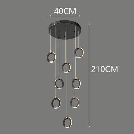 Suspension LED moderne en aluminium, éclairage d’intérieur chaleureux pour salon et escaliers