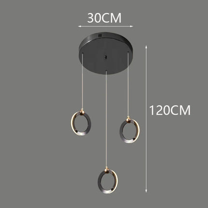 Suspension LED moderne en aluminium, éclairage d’intérieur chaleureux pour salon et escaliers