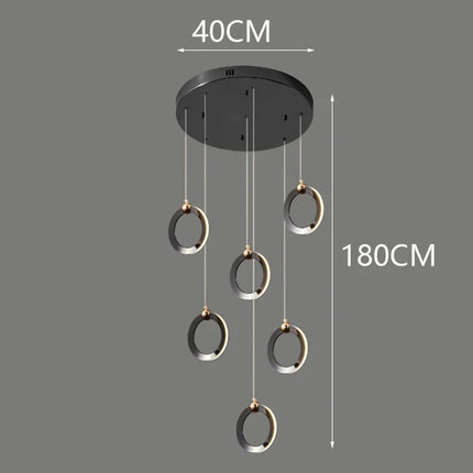 Suspension LED moderne en aluminium, éclairage d’intérieur chaleureux pour salon et escaliers
