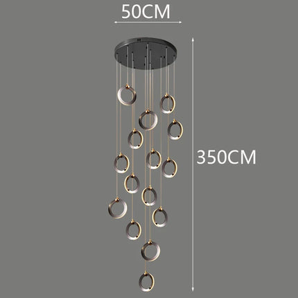 Suspension LED moderne en aluminium, éclairage d’intérieur chaleureux pour salon et escaliers