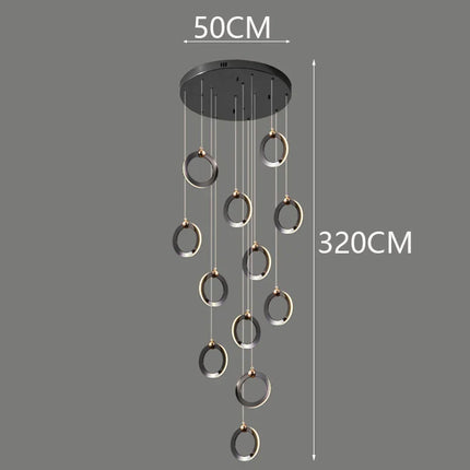 Suspension LED moderne en aluminium, éclairage d’intérieur chaleureux pour salon et escaliers
