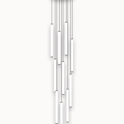 Suspension LED moderne luxe en aluminium et acrylique pour escalier et salon