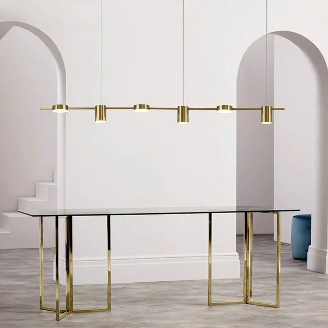 Suspension LED design moderne en aluminium, lumière chaude pour salon et salle à manger