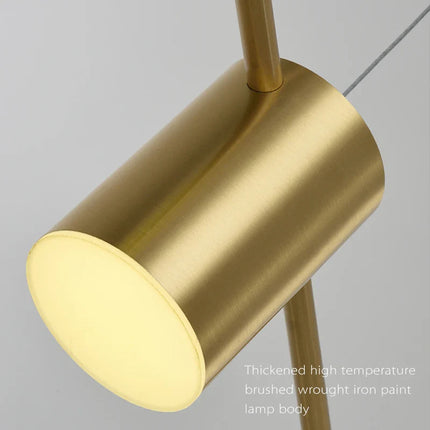 Suspension LED design moderne en aluminium, lumière chaude pour salon et salle à manger
