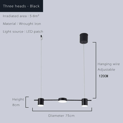 Suspension LED design moderne en aluminium, lumière chaude pour salon et salle à manger