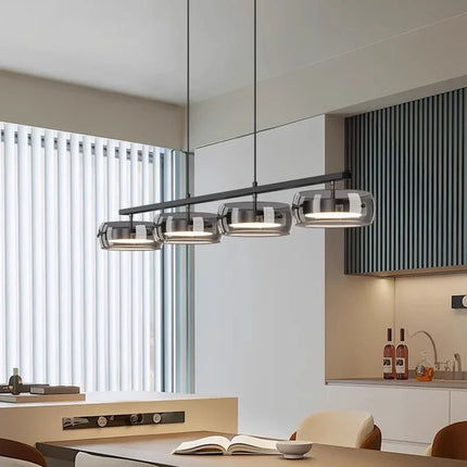 Suspension minimaliste en verre et métal pour salle à manger et cuisine