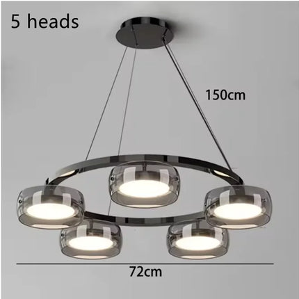Suspension minimaliste en verre et métal pour salle à manger et cuisine