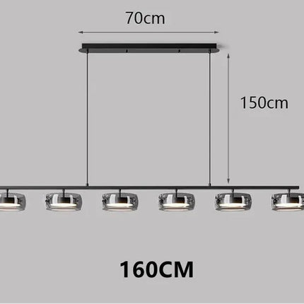 Suspension minimaliste en verre et métal pour salle à manger et cuisine