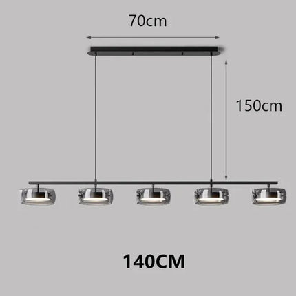 Suspension minimaliste en verre et métal pour salle à manger et cuisine