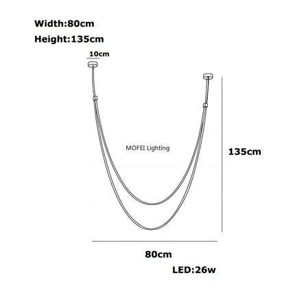 Suspension nordique design en cuir et acier inoxydable, lumière LED chaude variable