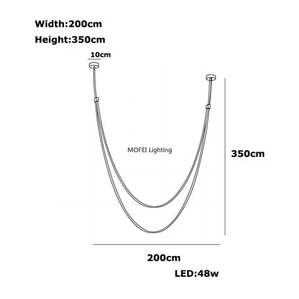 Suspension nordique design en cuir et acier inoxydable, lumière LED chaude variable