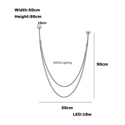 Suspension nordique design en cuir et acier inoxydable, lumière LED chaude variable