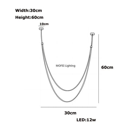 Suspension nordique design en cuir et acier inoxydable, lumière LED chaude variable