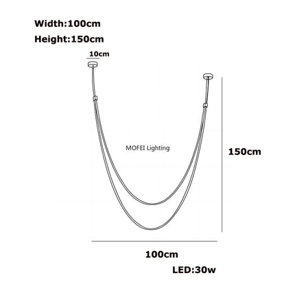 Suspension nordique design en cuir et acier inoxydable, lumière LED chaude variable