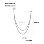 150 225cm / Marron leather belt / Or -|Dimmable