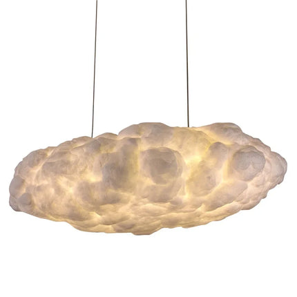 Suspension Nuage Flottant Blanc en Coton Spatial, Lumière Chaude Moderne