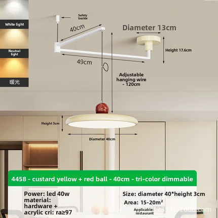 Suspension à bras oscillant en acier inoxydable, lumière à spectre complet, protection des yeux