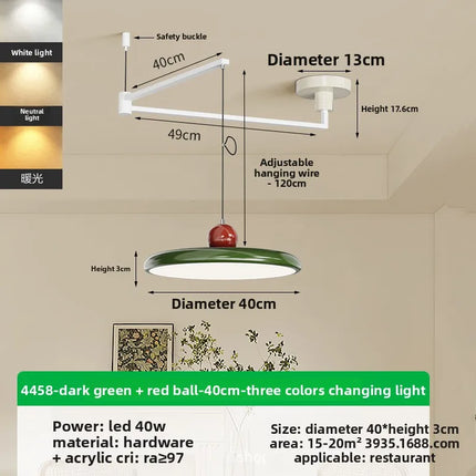 Suspension à bras oscillant en acier inoxydable, lumière à spectre complet, protection des yeux