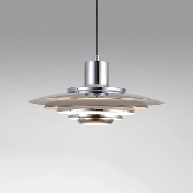 Suspension nordique blanc et argent E27 en métal minimaliste LED design Art déco