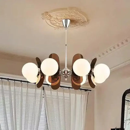 Suspension lustre rétro en verre brillant, lumière chaude pour intérieur