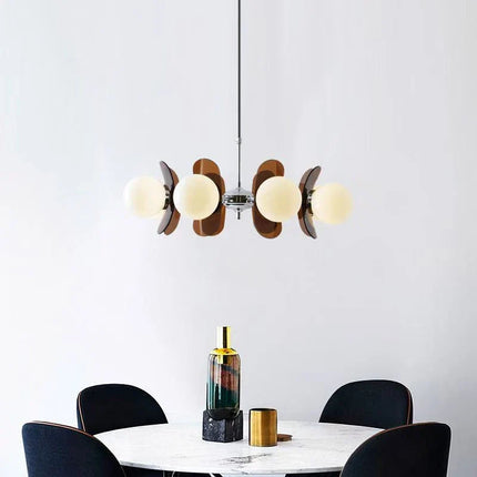 Suspension lustre rétro en verre brillant, lumière chaude pour intérieur