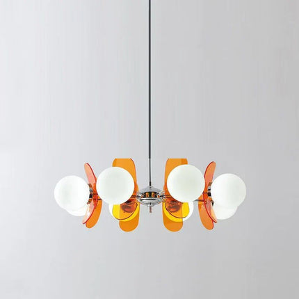 Suspension lustre rétro en verre brillant, lumière chaude pour intérieur