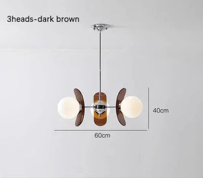 Suspension lustre rétro en verre brillant, lumière chaude pour intérieur