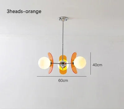 Suspension lustre rétro en verre brillant, lumière chaude pour intérieur