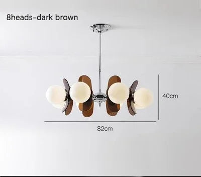 Suspension lustre rétro en verre brillant, lumière chaude pour intérieur