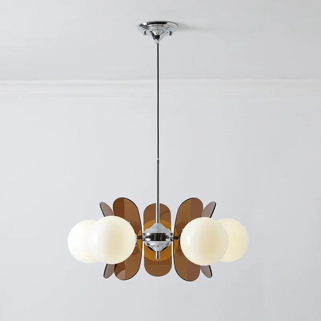Suspension Médiévale Rétro en Métal Chrome Poli, Lumière Chaleureuse pour Salle à Manger et Salon