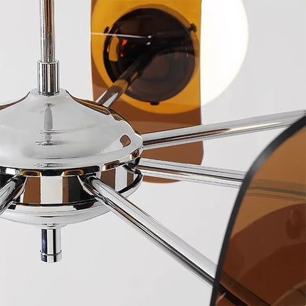 Suspension Médiévale Rétro en Métal Chrome Poli, Lumière Chaleureuse pour Salle à Manger et Salon