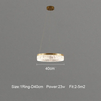 Suspension LED anneaux modernes en aluminium pour salon et salle à manger