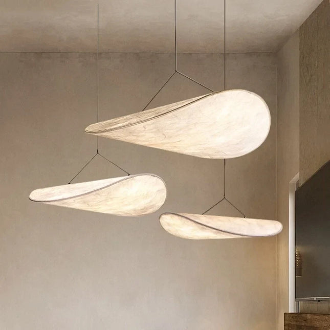Suspension LED en Soie Tricotée Main, Luminaire Moderne pour Ambiance Chaleureuse