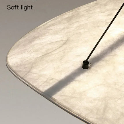 Suspension Wabi Sabi nordique en soie naturelle LED blanc modulable