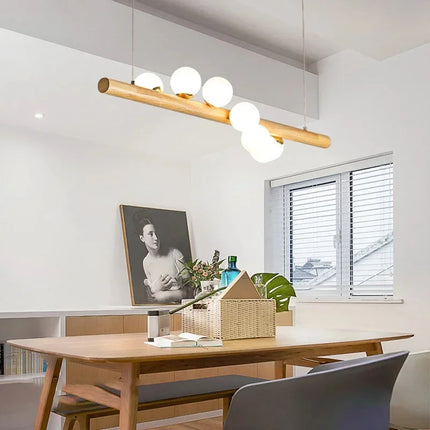 Suspension Plafonnier Bois Design Moderne G9, Lumière Ambiante Chaleureuse