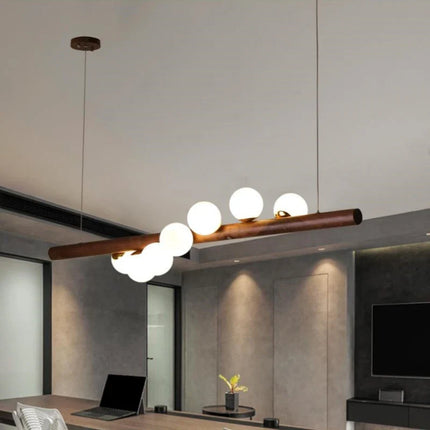 Suspension Plafonnier Bois Design Moderne G9, Lumière Ambiante Chaleureuse