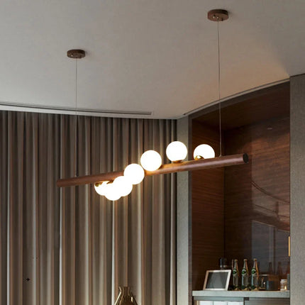 Suspension Plafonnier Bois Design Moderne G9, Lumière Ambiante Chaleureuse