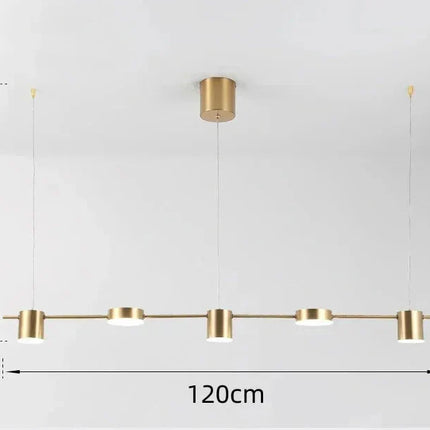 Suspension 5 têtes minimaliste moderne en métal avec lumière chaude pour bar et salle à manger