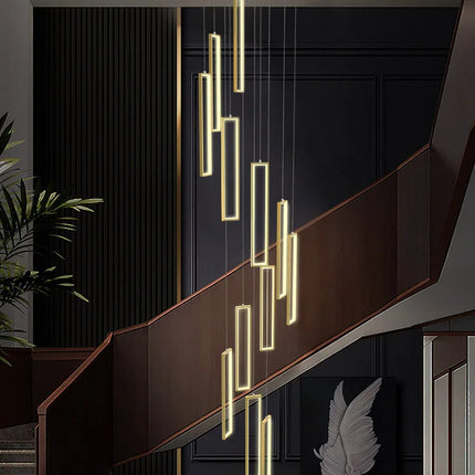 Suspension LED Minimaliste en Aluminium, Luminaire Moderne pour Hall et Escalier