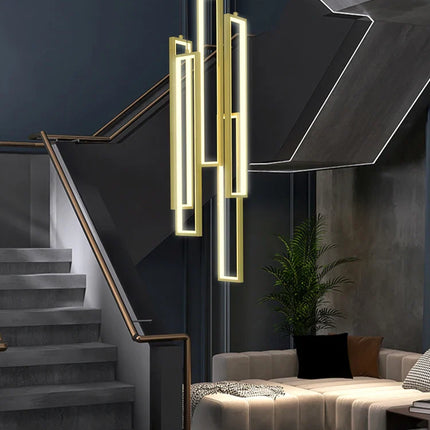 Suspension LED Minimaliste en Aluminium, Luminaire Moderne pour Hall et Escalier