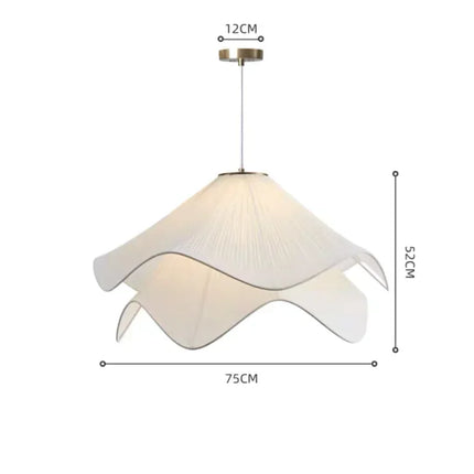 Suspension lustre tissu fleurs nordiques LED pour ambiance cosy intérieure