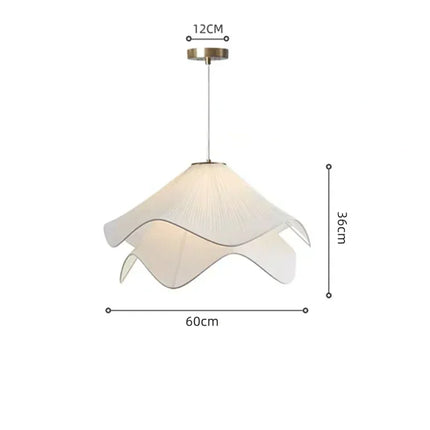 Suspension lustre tissu fleurs nordiques LED pour ambiance cosy intérieure