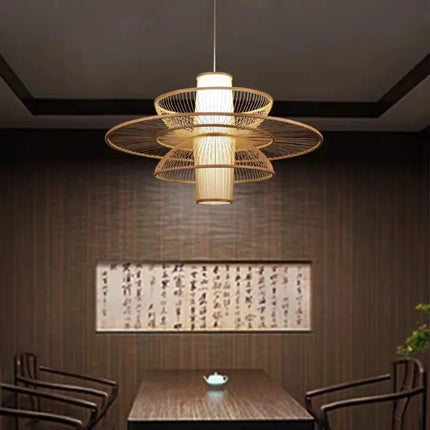 Suspension en Bambou et Rotin Style Chinois, Luminaire Décoratif