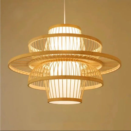 Suspension en Bambou et Rotin Style Chinois, Luminaire Décoratif