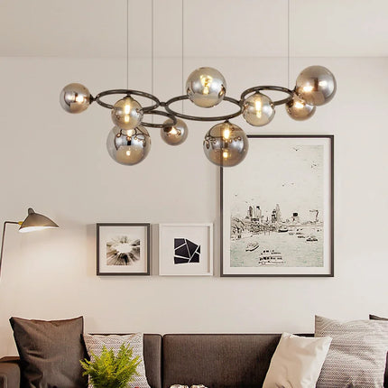 Suspension lustre moderne bulle en verre design haricots magiques pour salon et salle à manger