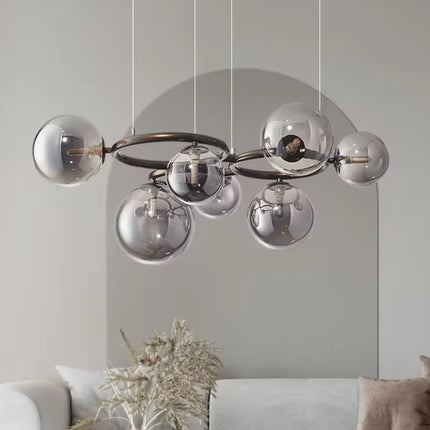 Suspension lustre moderne bulle en verre design haricots magiques pour salon et salle à manger