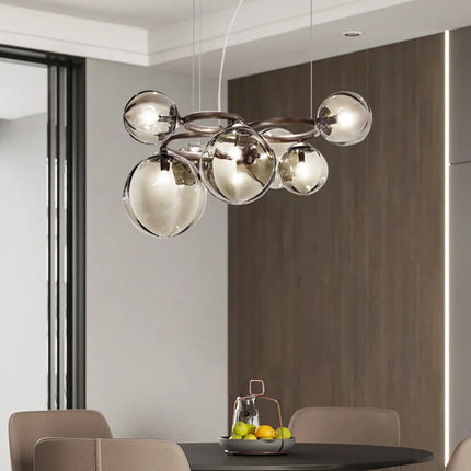 Suspension lustre moderne bulle en verre design haricots magiques pour salon et salle à manger